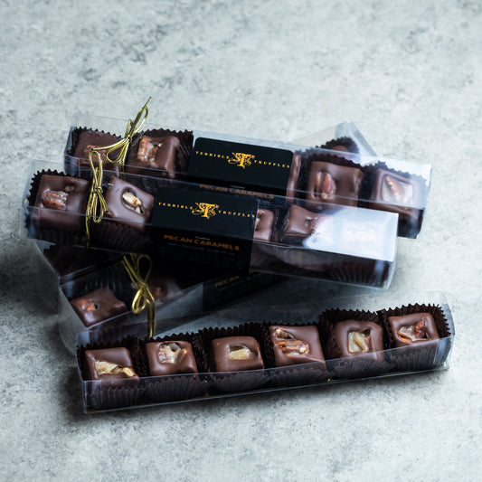 Box of 6 Toasted Pecan Caramels in Milk Chocolate